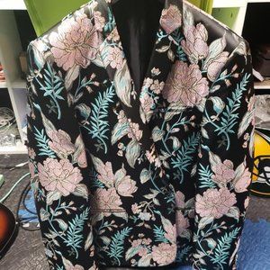 Men's Floral Blazer Black/Green/Pink 44"